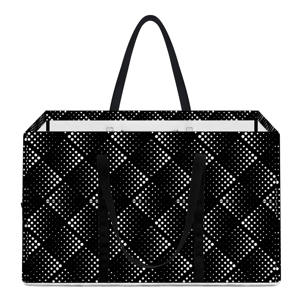 Dot Geometric Square Pattern Print Utility Tote Bag