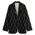Dot Geometric Square Pattern Print Women's Blazer