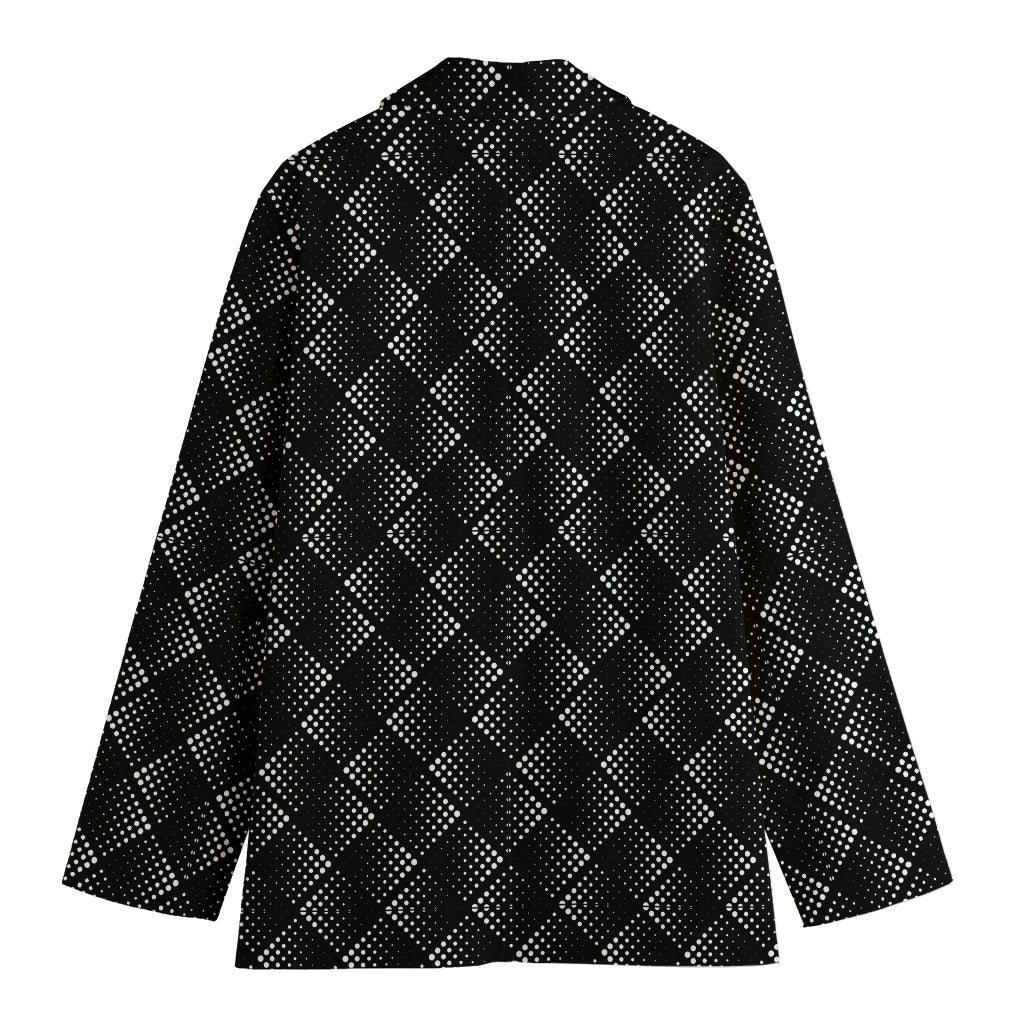 Dot Geometric Square Pattern Print Women's Blazer