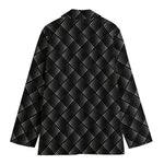 Dot Geometric Square Pattern Print Women's Blazer