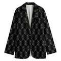 Dot Geometric Square Pattern Print Women's Cotton Blazer