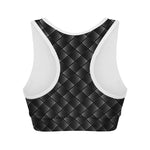 Dot Geometric Square Pattern Print Women's Sports Bra