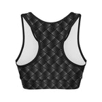 Dot Geometric Square Pattern Print Women's Sports Bra