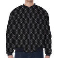 Dot Geometric Square Pattern Print Zip Sleeve Bomber Jacket