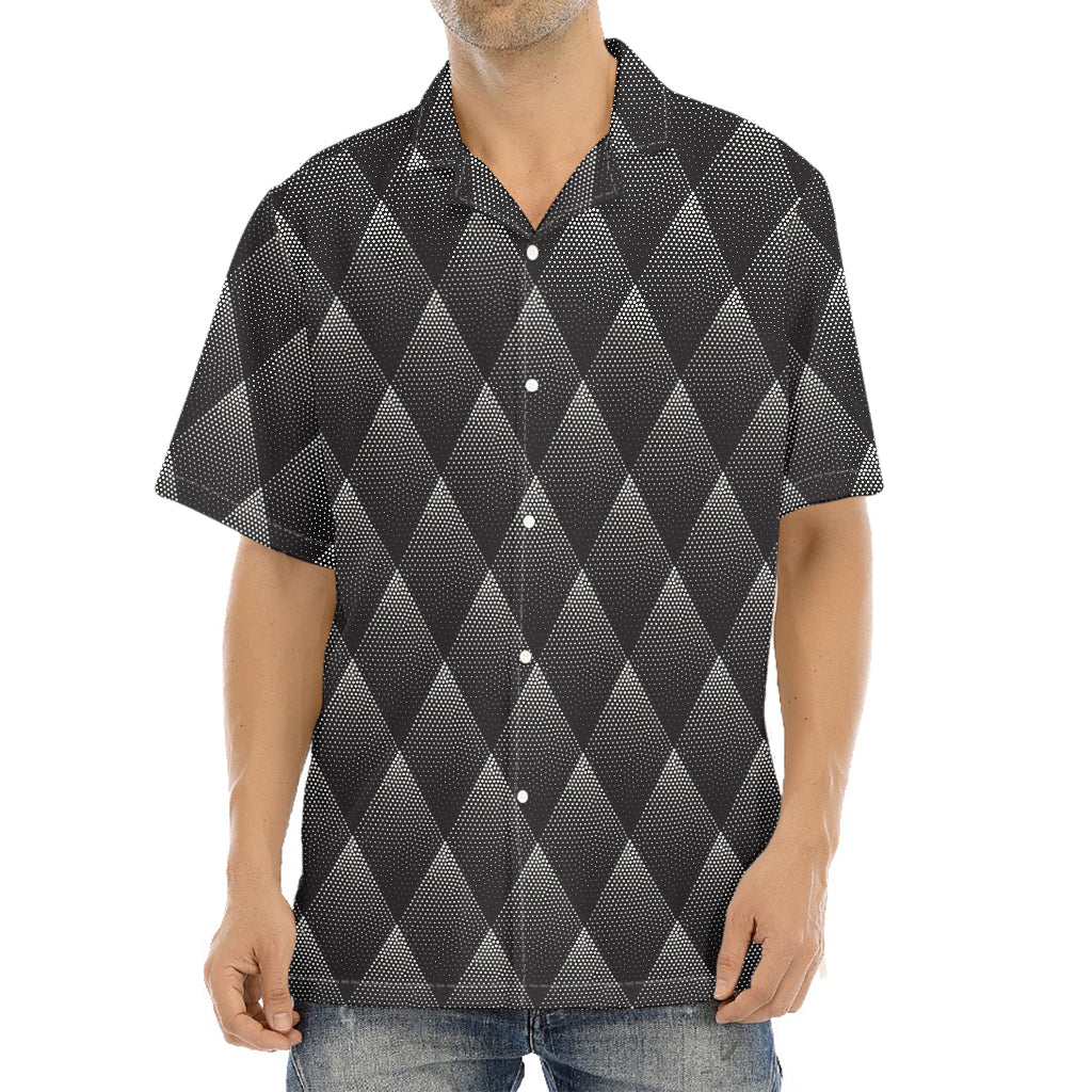 Dot Geometric Triangle Pattern Print Aloha Shirt
