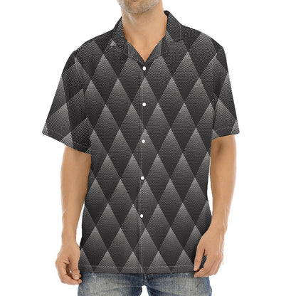 Dot Geometric Triangle Pattern Print Aloha Shirt