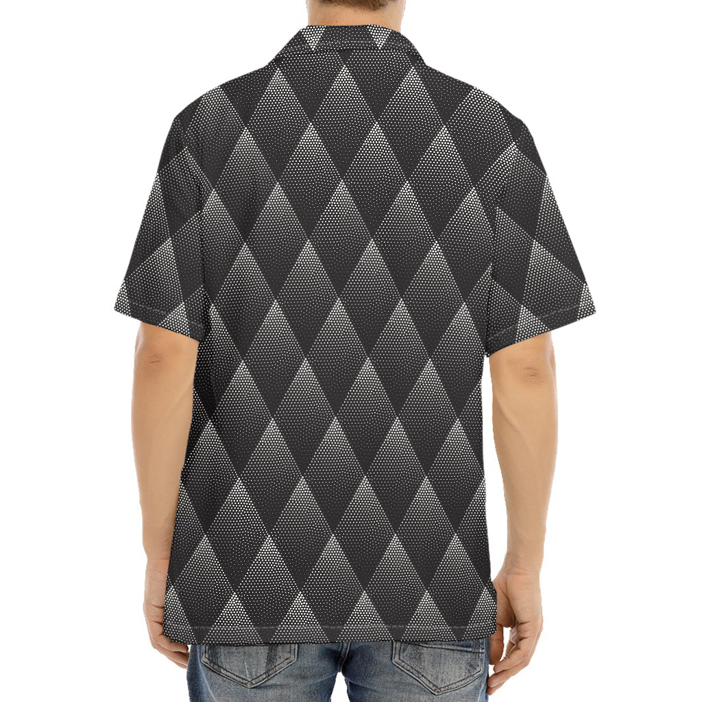 Dot Geometric Triangle Pattern Print Aloha Shirt