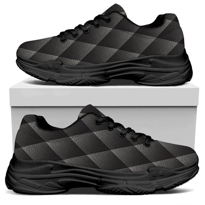 Dot Geometric Triangle Pattern Print Black Chunky Shoes