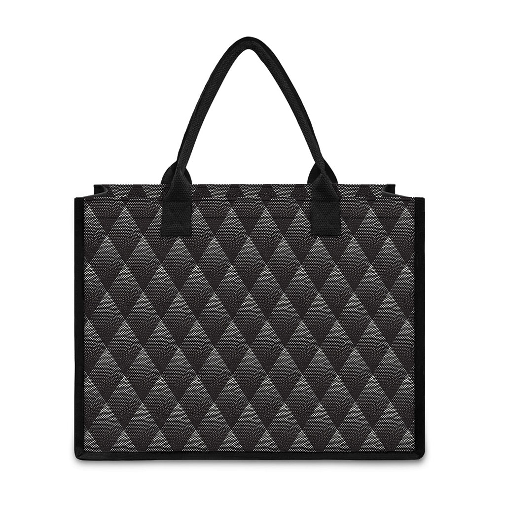 Dot Geometric Triangle Pattern Print Canvas Tote Bag