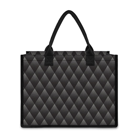 Dot Geometric Triangle Pattern Print Canvas Tote Bag
