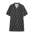 Dot Geometric Triangle Pattern Print Cotton Hawaiian Shirt