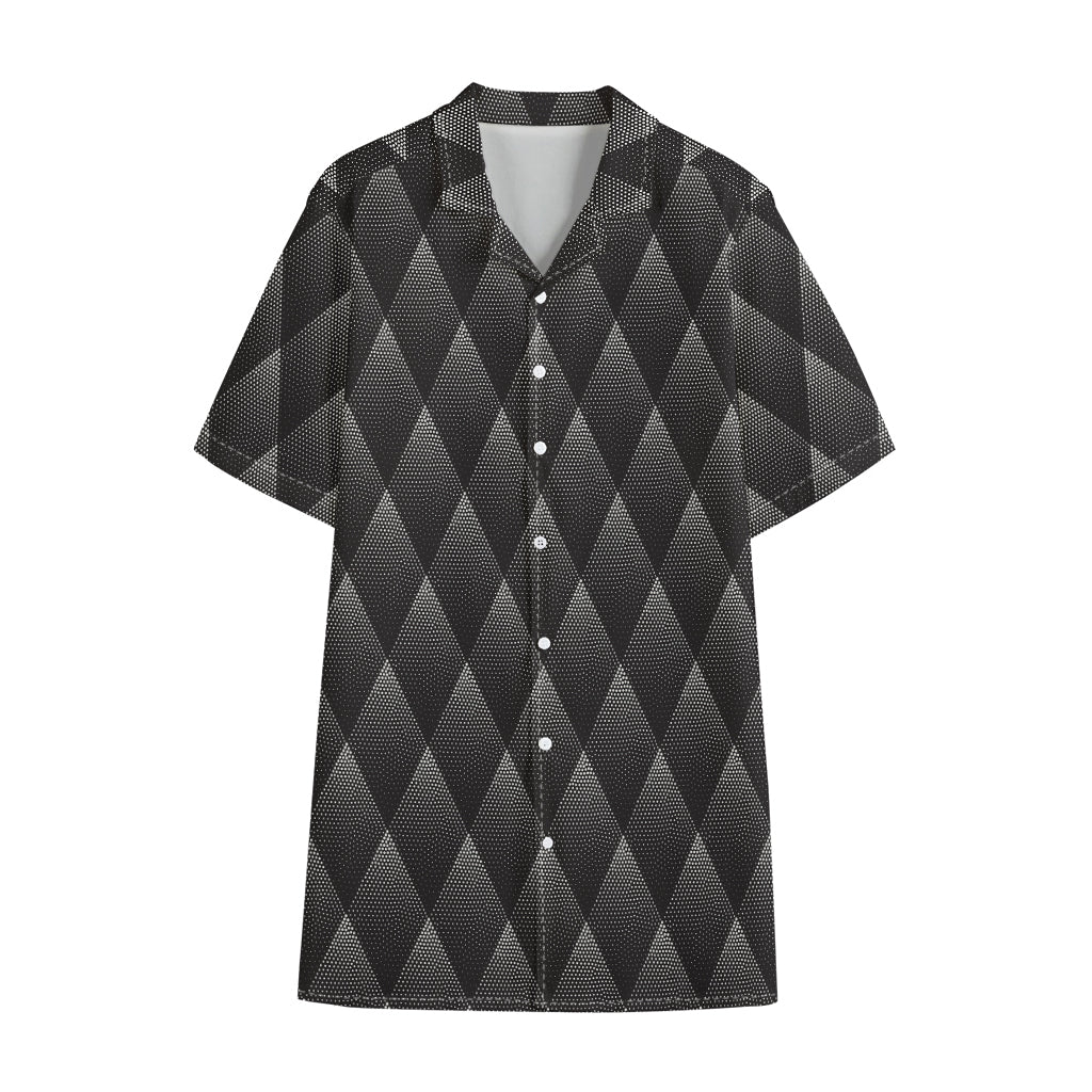 Dot Geometric Triangle Pattern Print Cotton Hawaiian Shirt