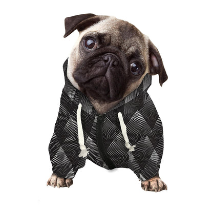 Dot Geometric Triangle Pattern Print Dog Zip Up Hoodie