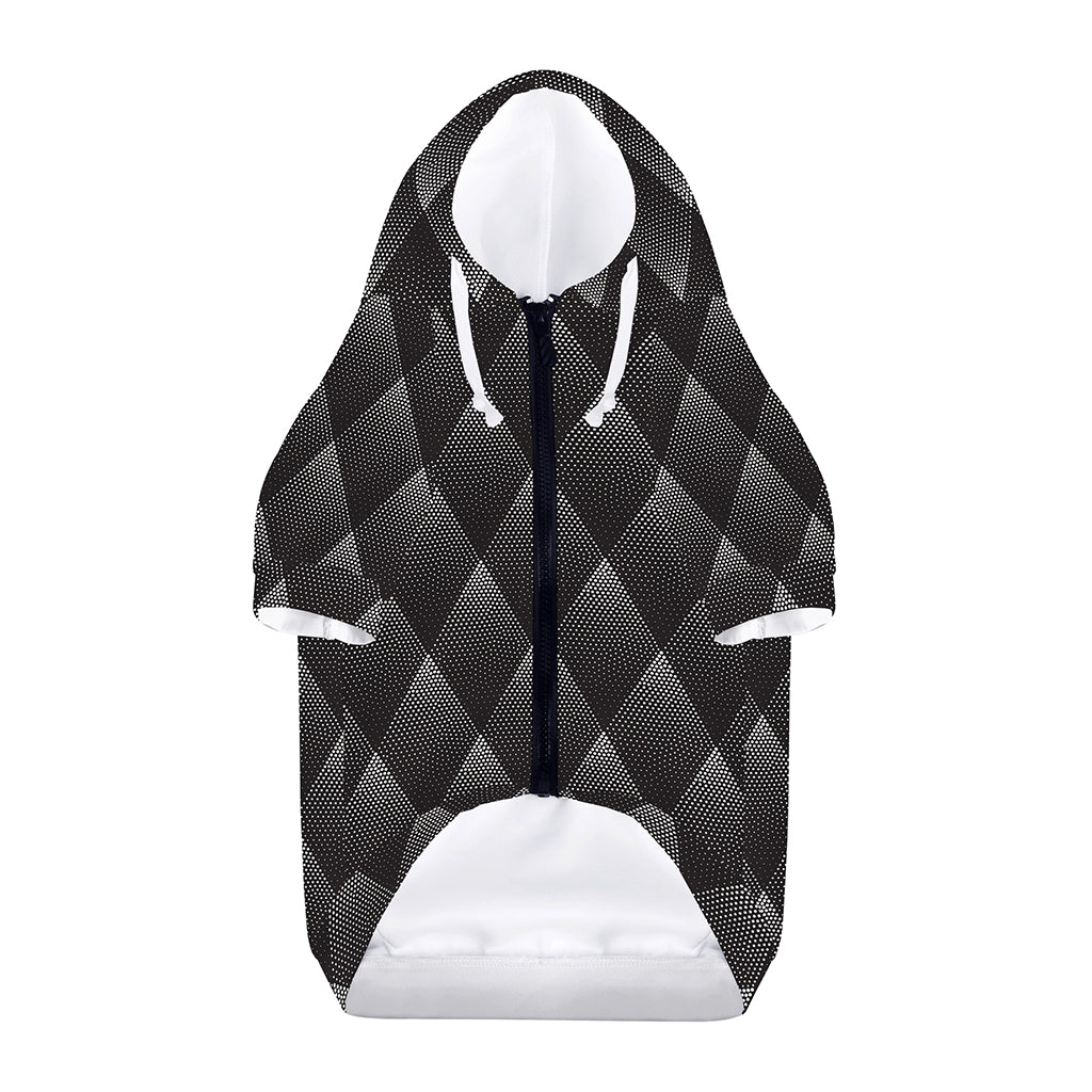 Dot Geometric Triangle Pattern Print Dog Zip Up Hoodie
