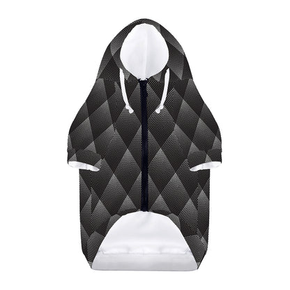 Dot Geometric Triangle Pattern Print Dog Zip Up Hoodie