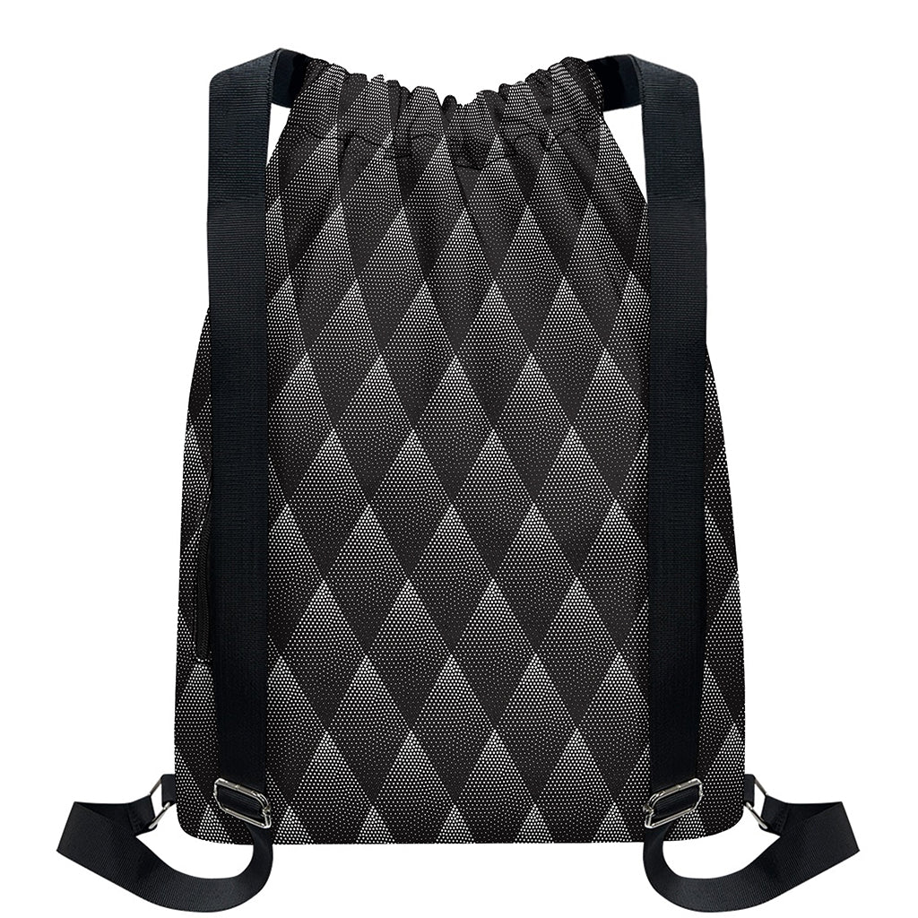 Dot Geometric Triangle Pattern Print Drawstring Backpack