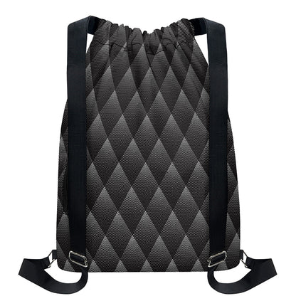 Dot Geometric Triangle Pattern Print Drawstring Backpack