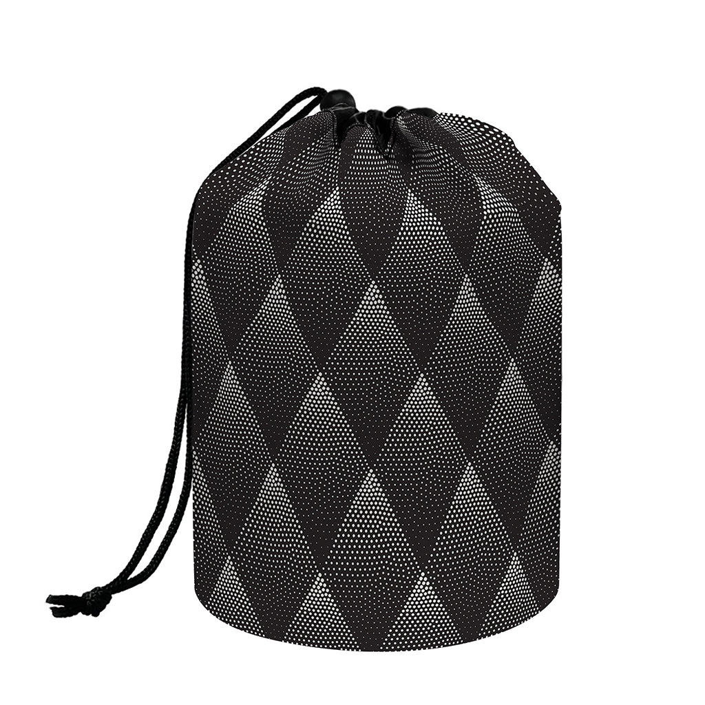 Dot Geometric Triangle Pattern Print Drawstring Makeup Bag