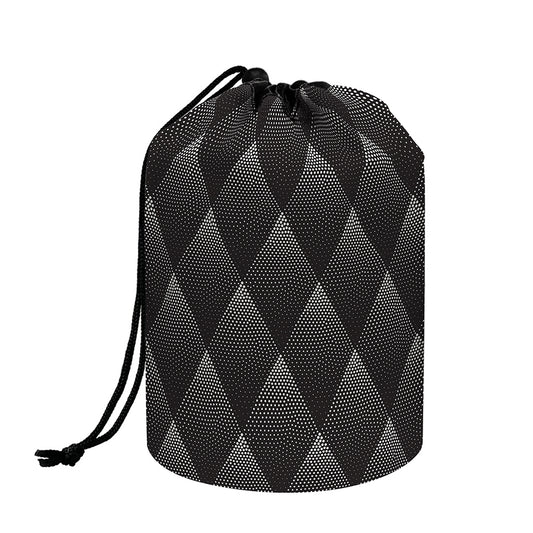 Dot Geometric Triangle Pattern Print Drawstring Makeup Bag