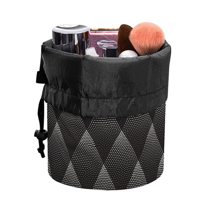 Dot Geometric Triangle Pattern Print Drawstring Makeup Bag