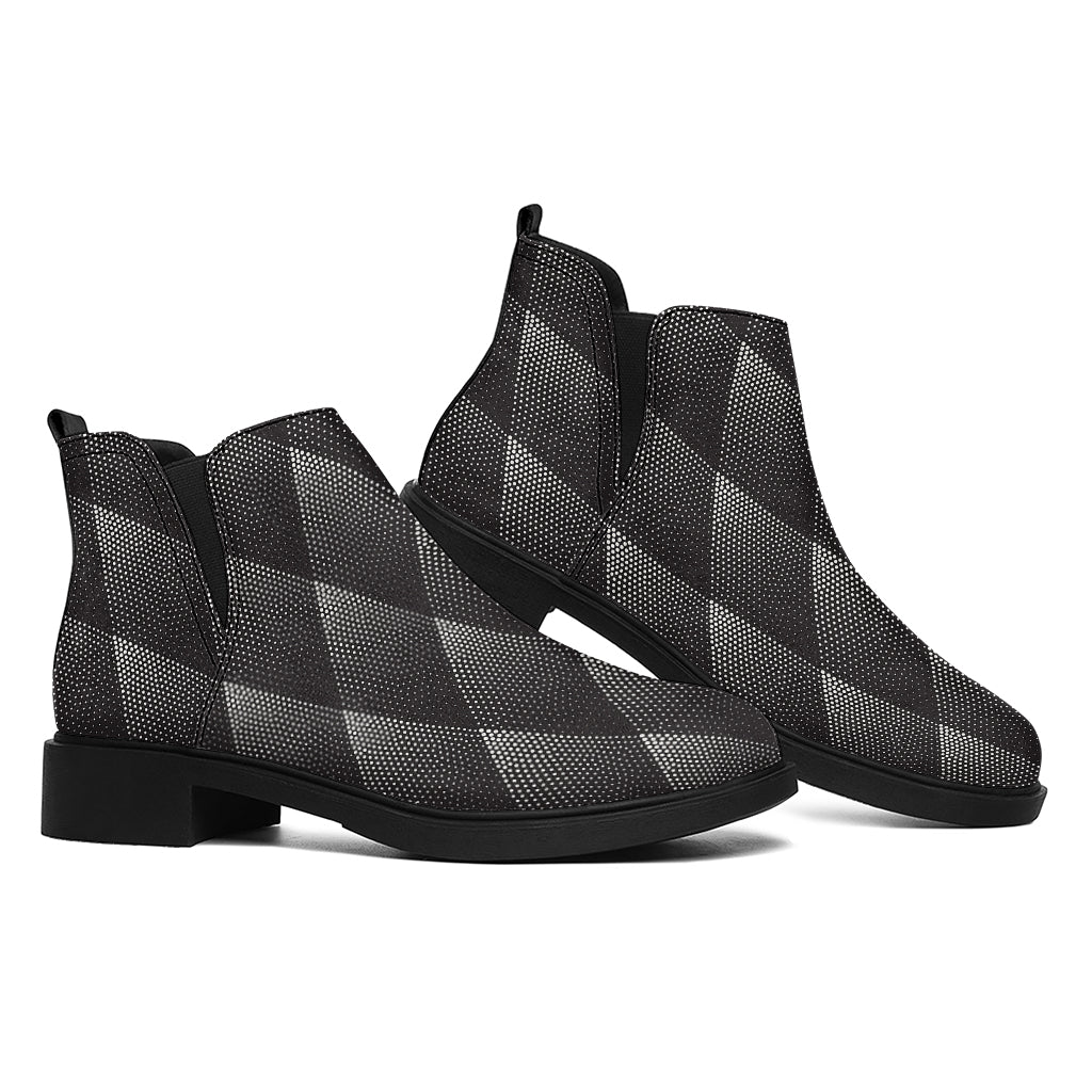 Dot Geometric Triangle Pattern Print Flat Ankle Boots