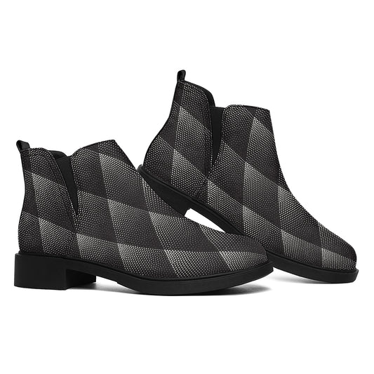 Dot Geometric Triangle Pattern Print Flat Ankle Boots