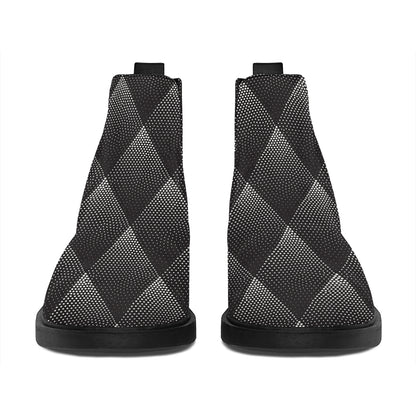 Dot Geometric Triangle Pattern Print Flat Ankle Boots
