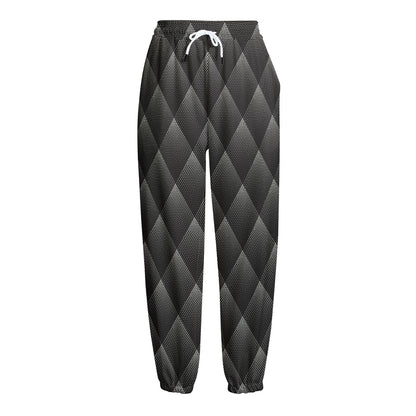 Dot Geometric Triangle Pattern Print Fleece Lined Knit Pants