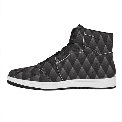 Dot Geometric Triangle Pattern Print High Top Leather Sneakers