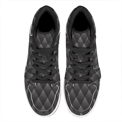 Dot Geometric Triangle Pattern Print High Top Leather Sneakers