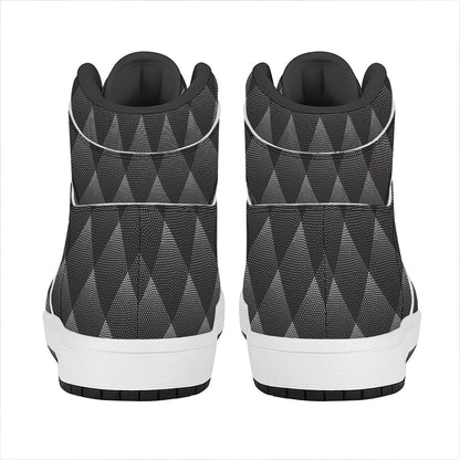 Dot Geometric Triangle Pattern Print High Top Leather Sneakers