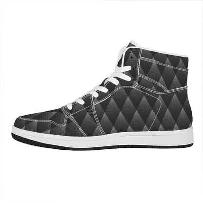 Dot Geometric Triangle Pattern Print High Top Leather Sneakers