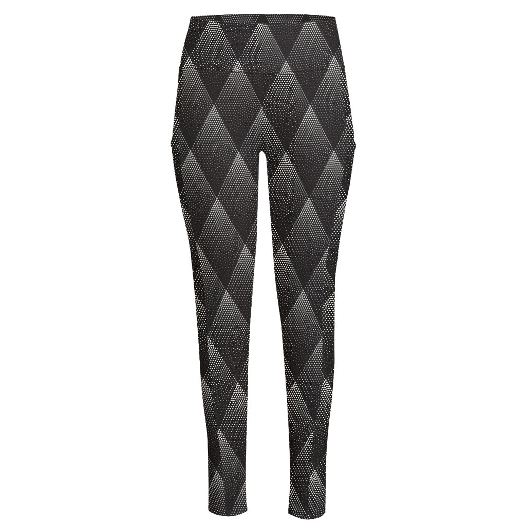Dot Geometric Triangle Pattern Print High-Waisted Pocket Leggings
