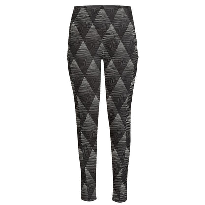 Dot Geometric Triangle Pattern Print High-Waisted Pocket Leggings