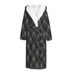 Dot Geometric Triangle Pattern Print Hooded Bathrobe