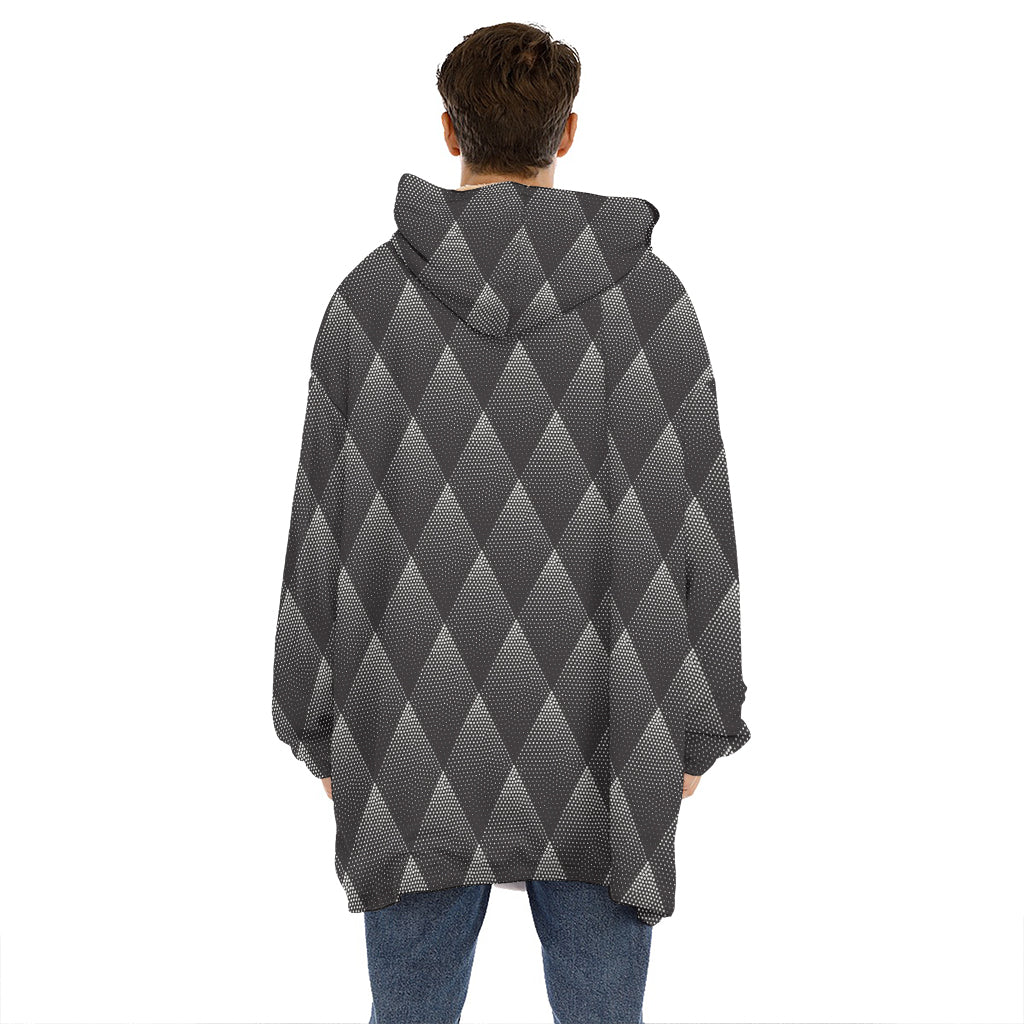 Dot Geometric Triangle Pattern Print Hoodie Blanket