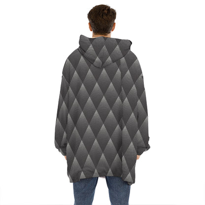 Dot Geometric Triangle Pattern Print Hoodie Blanket
