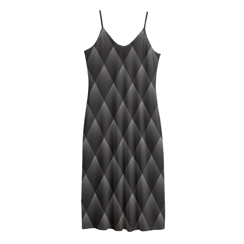 Dot Geometric Triangle Pattern Print Jersey Midi Cami Dress