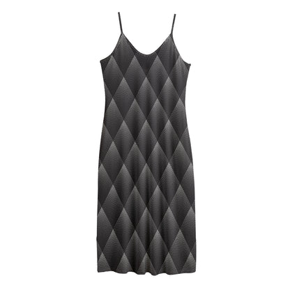 Dot Geometric Triangle Pattern Print Jersey Midi Cami Dress