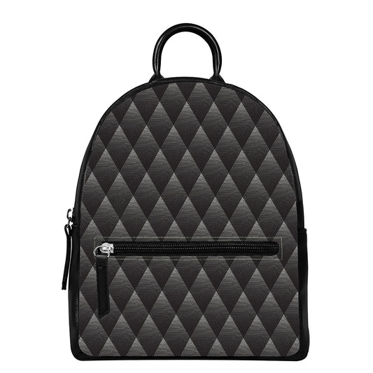 Dot Geometric Triangle Pattern Print Leather Backpack