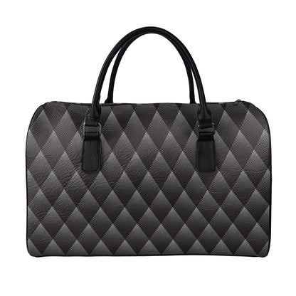 Dot Geometric Triangle Pattern Print Leather Duffle Bag