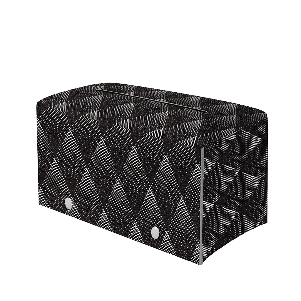 Dot Geometric Triangle Pattern Print Leather Tissue Box Cover