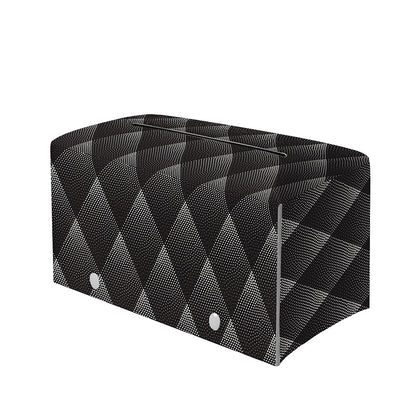 Dot Geometric Triangle Pattern Print Leather Tissue Box Cover
