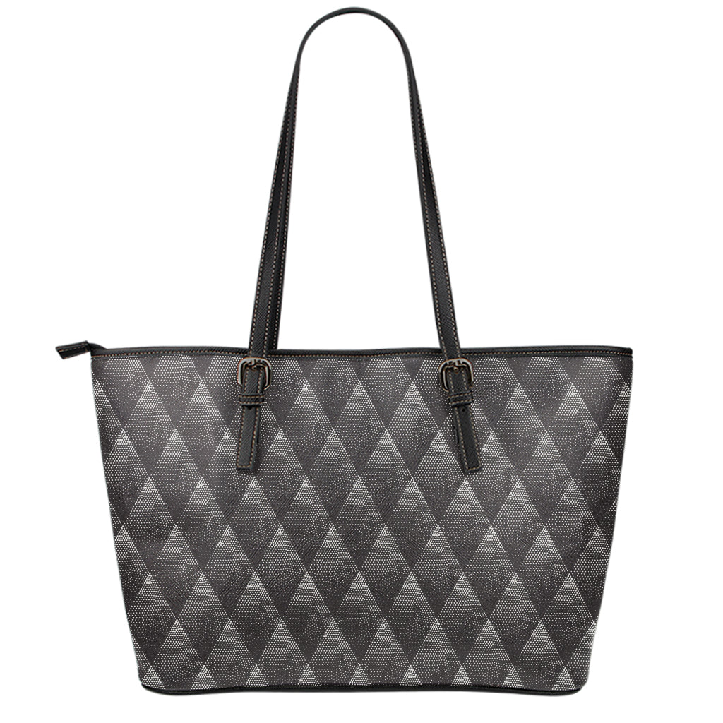 Dot Geometric Triangle Pattern Print Leather Tote Bag
