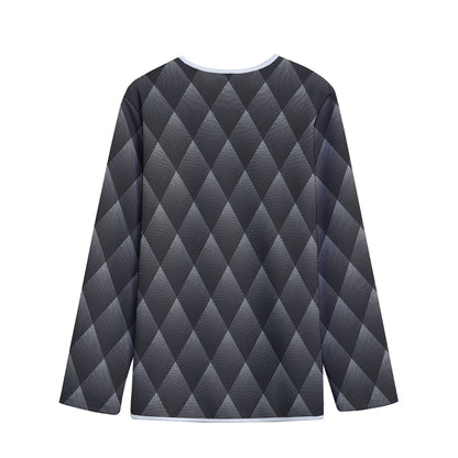 Dot Geometric Triangle Pattern Print Long Sleeve Short Coat