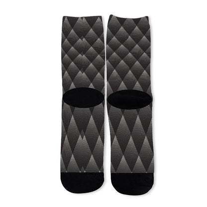 Dot Geometric Triangle Pattern Print Long Socks