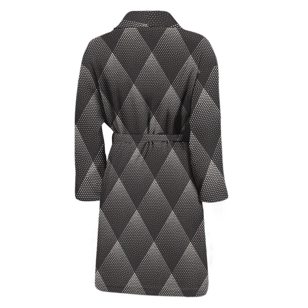 Dot Geometric Triangle Pattern Print Men's Bathrobe