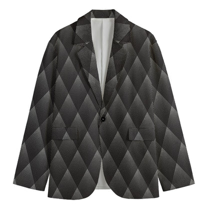 Dot Geometric Triangle Pattern Print Men's Blazer