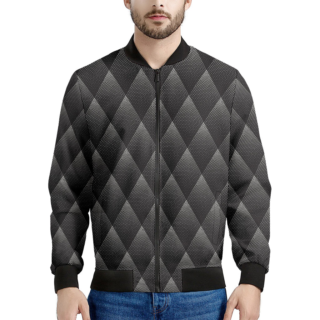 Dot Geometric Triangle Pattern Print Men's Bomber Jacket