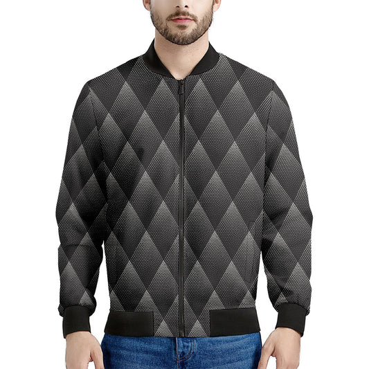 Dot Geometric Triangle Pattern Print Men's Bomber Jacket